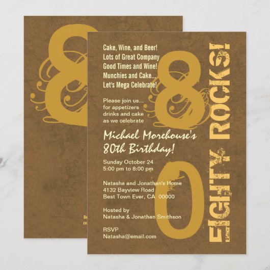 80 Rocks. 80e verjaardag van de Moderne Mrunge-par Kaart (Voorkant / Achterkant)