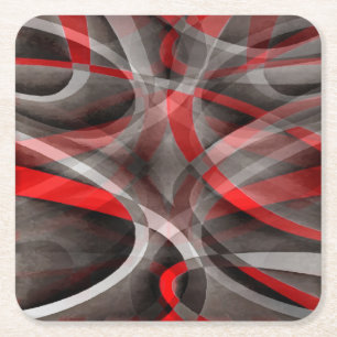 80 rode witte en grijze gelaagde curven kartonnen onderzetters