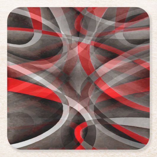 80 rode witte en grijze gelaagde curven kartonnen onderzetters (Voorkant)