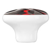 80 rode witte en grijze gelaagde curven keramische knop (Zijkant)