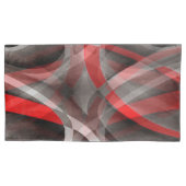 80 rode witte en grijze gelaagde curven kussensloop (Voorkant-Links)