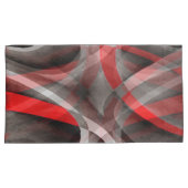 80 rode witte en grijze gelaagde curven kussensloop (Voorkant-Rechts)