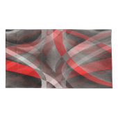 80 rode witte en grijze gelaagde curven kussensloop (Achterkant-Links)