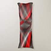 80 rode witte en grijze gelaagde curven lichaamskussen (Voorkant Verticaal)