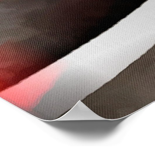 80 rode witte en grijze gelaagde curven poster (Hoek)