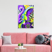 80`s Abstract Retro Geometrisch Patroon Canvas Afdruk (Insitu (Woonkamer))