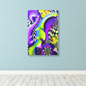 80`s Abstract Retro Geometrisch Patroon Canvas Afdruk (Insitu (Houten vloer))