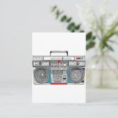 '80 s 'boombox'-illustratie briefkaart (Staand voorkant)