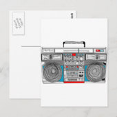 '80 s 'boombox'-illustratie briefkaart (Voorkant / Achterkant)