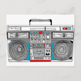 '80 s 'boombox'-illustratie briefkaart