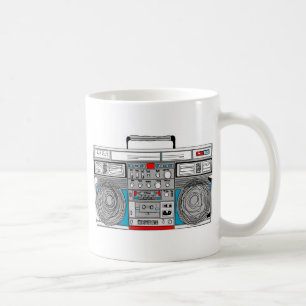 '80 s 'boombox'-illustratie koffiemok