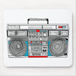 '80 s 'boombox'-illustratie muismat