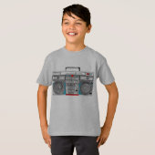 '80 s 'boombox'-illustratie t-shirt (Voorkant volledig)