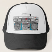 '80 s 'boombox'-illustratie trucker pet (Voorkant)