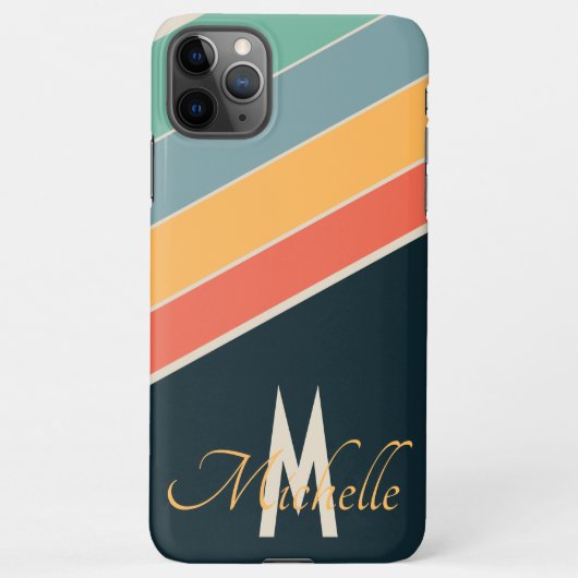 80 s  esthetisch Stripe stijlvol monogram iPhone Hoesje (Achterkant)