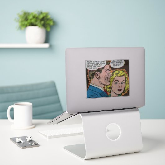 80-s Golden age Horror  strips Sticker (Laptop op bureau)