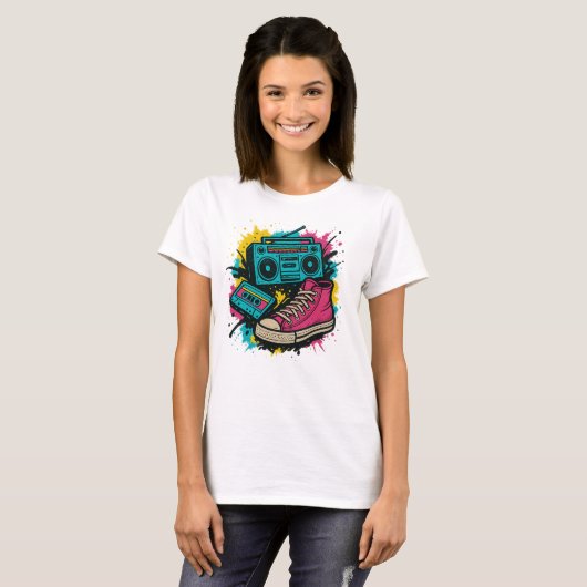 80’s Graffiti Vibes T-shirt (Voorkant volledig)