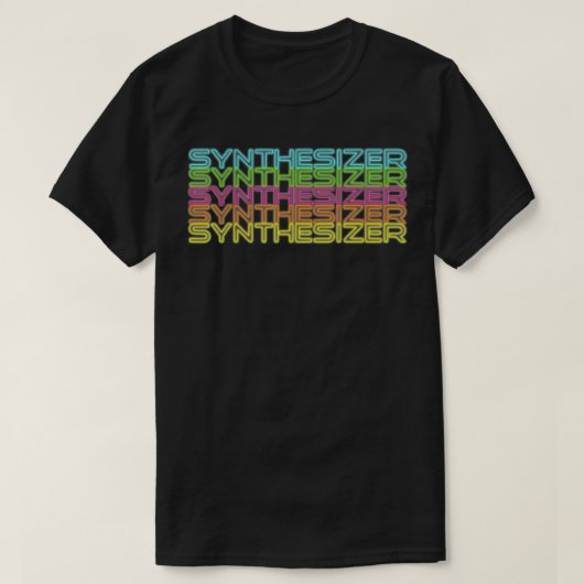 80 s Retro analoge Synthwave modulair Synthesiz T-shirt (Design voorkant)