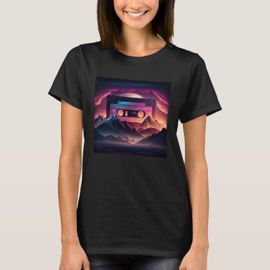 80 s Retro Cassette Tape in Celestial Environment T-shirt (Voorkant)