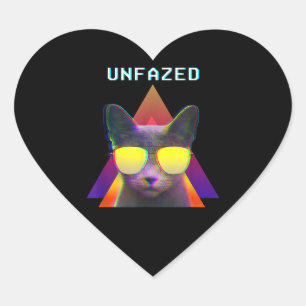 80 s Retro-dampgolf-esthetische stijl onfazant kat Hart Sticker