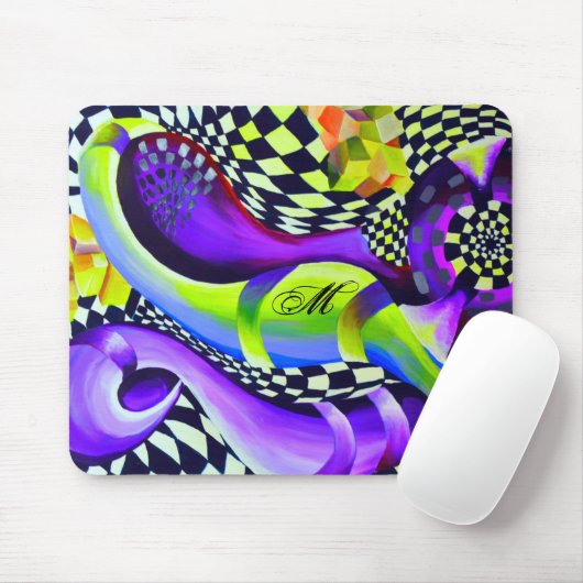 80`s Retro Geometrisch Patroon Muismat (Met muis)