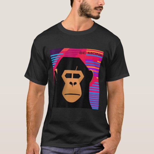 80 s Synthwave Be Monk T-shirt (Voorkant)