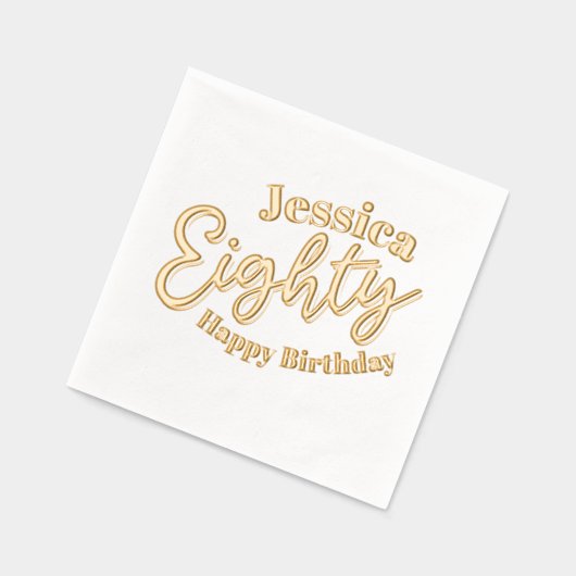 80 script gouden 80ste verjaardagsfeest folie servetten (Links)