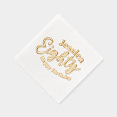 80 script gouden 80ste verjaardagsfeest folie servetten (Rechts)