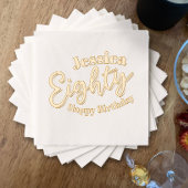 80 script gouden 80ste verjaardagsfeest folie servetten