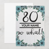 80 So What beroemd gemaakt door 80th Birthday Aankondiging (Voorkant / Achterkant)