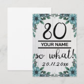 80 So What beroemd gemaakt door 80th Birthday Bedankkaart (Voorkant / Achterkant)
