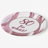 80 So What Bourgondische Tulp 80ste Verjaardag Blo Papieren Bordje (Gekanteld)