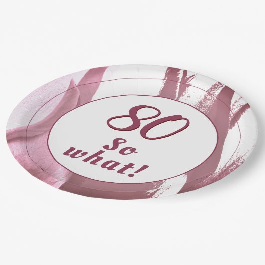 80 So What Bourgondische Tulp 80ste Verjaardag Blo Papieren Bordje (Gekanteld)