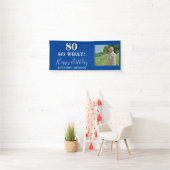 80 So What Grappige Blauwe Foto 80ste Verjaardagsf Spandoek (Insitu)