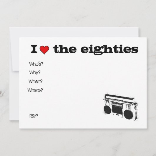 80-stereo-uitnodiging kaart (Voorkant)