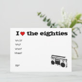 80-stereo-uitnodiging kaart (Staand voorkant)