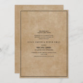  80-stijl Eenvoudig bruin papier bruiloft Kaart (Voorkant / Achterkant)