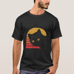 80-stijl Kat met terugdrukte klep T-shirt