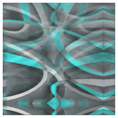 80 Turquoise en grijs Arched Line Pattern Stof (Close Up)