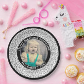 80 Uw foto Willekeurige nummerpatroon zwart/wit Papieren Bordje (Feest)