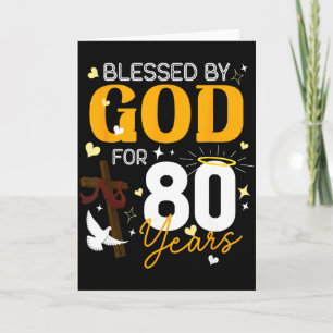 80 Verjaardag Gezegend Door God Voor 80 Jaar Oude Kaart