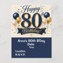 80 Verjaardag Save the Date  
