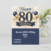 80 Verjaardag Save the Date Kaart (Staand voorkant)