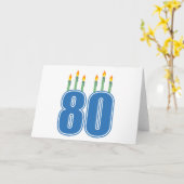80 Verjaardagkaarsen (blauw / groen) Kaart (Gele Bloem)