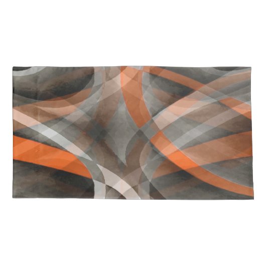 80 Vibes gebrand Oranje en grijs gelaagde Curv Kussensloop (Achterkant-Links)