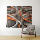 80 Vibes gebrand Oranje en grijs gelaagde Curv Wandkleed (In Situ (horizontaal))