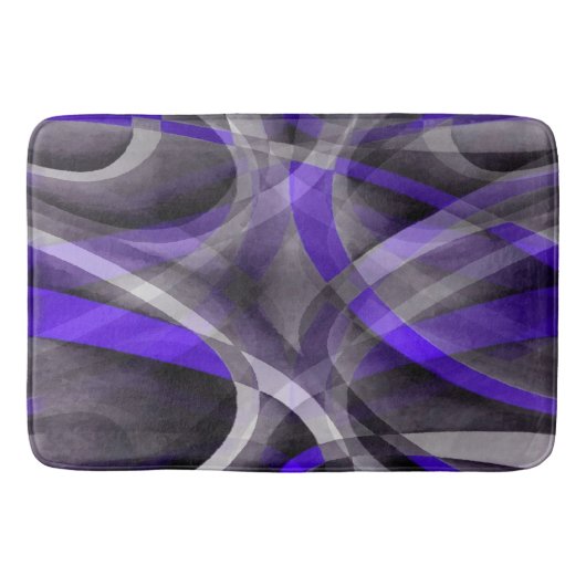 80 Vibes Violet Blue en grijs Funky Pattern. Badmat (Voorkant)