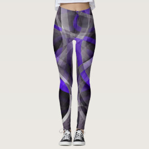 80 Vibes Violet Blue en grijs Funky Pattern. Leggings