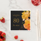 80 wat Gele Rose Funny 80th Birthday Servet (Insitu)