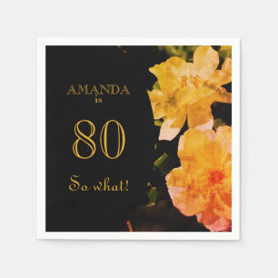 80 wat Gele Rose Funny 80th Birthday Servet